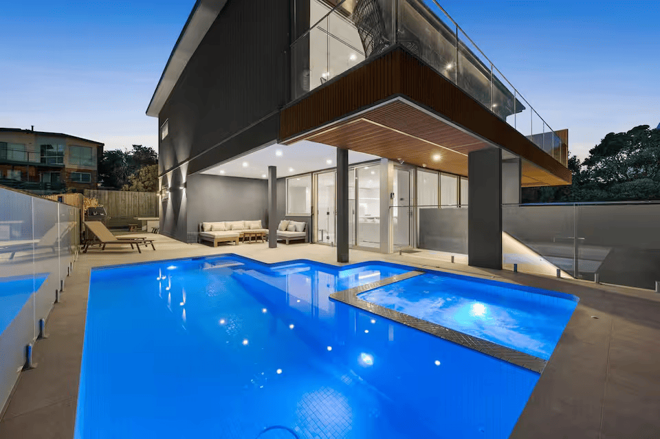 Outdoor pool renovation at a Melbourne home